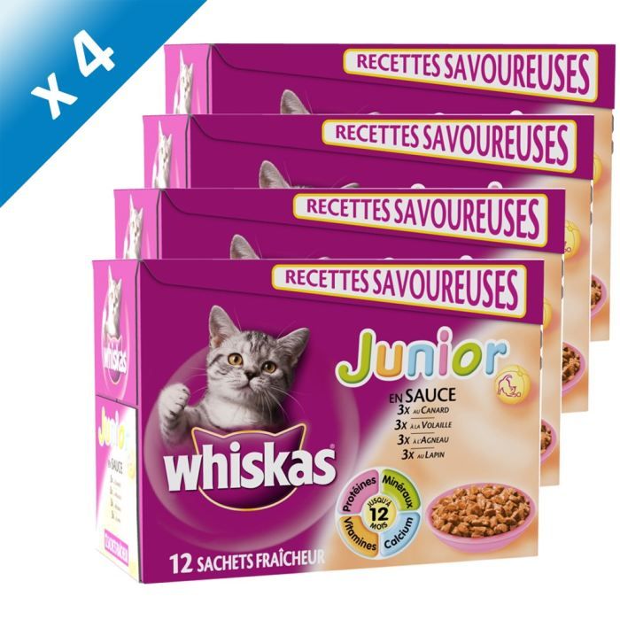 WHISKAS Maxi Pack Junior 12x100g (x4) Cdiscount Animalerie