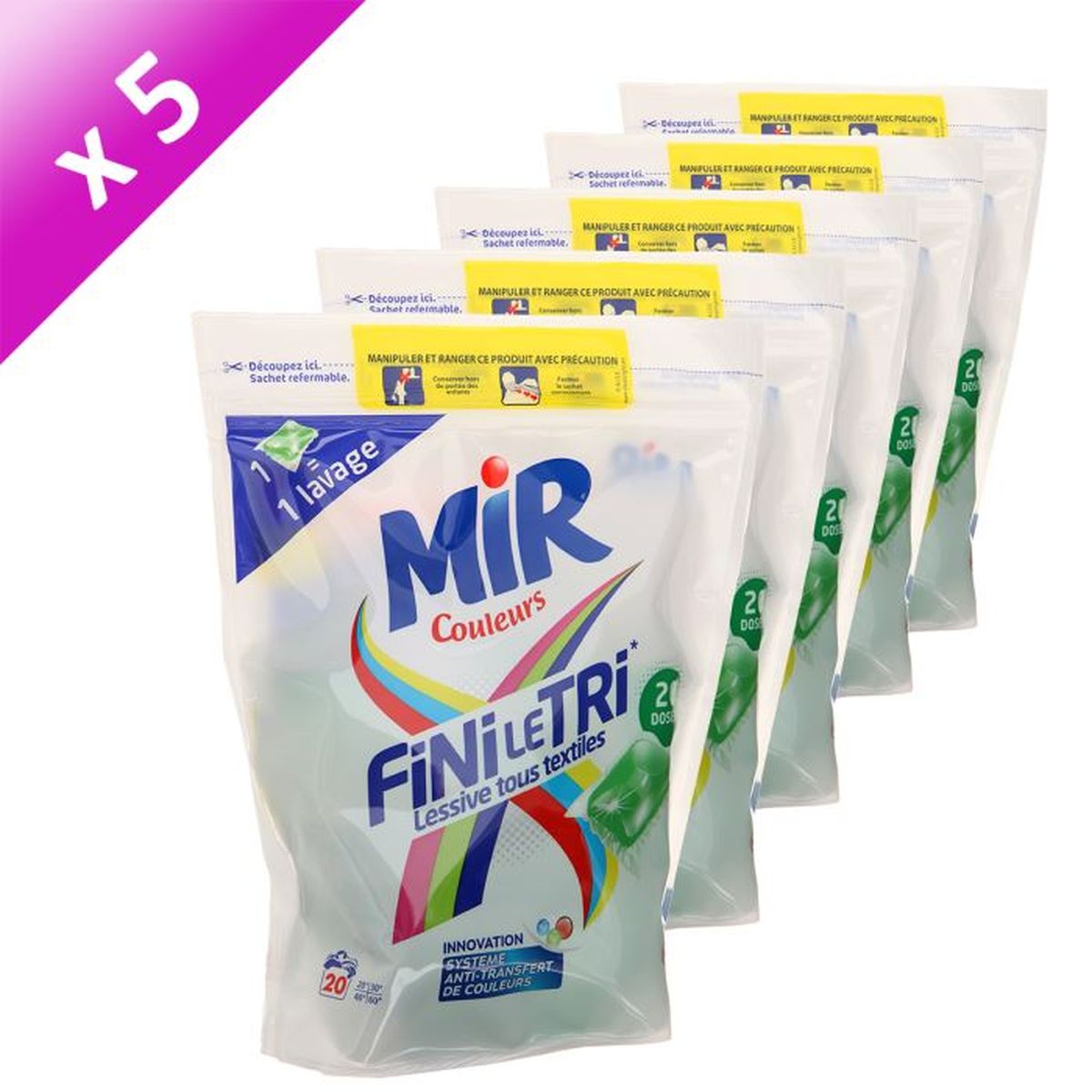 MIR Couleur Fini le Tri x20 capsules (x5) Cdiscount Au quotidien