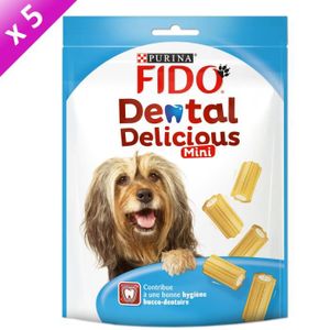 FRIANDISE FIDO Friandises à mâcher Dental Delicious Mini - Pour chien adulte - 130g (x6)