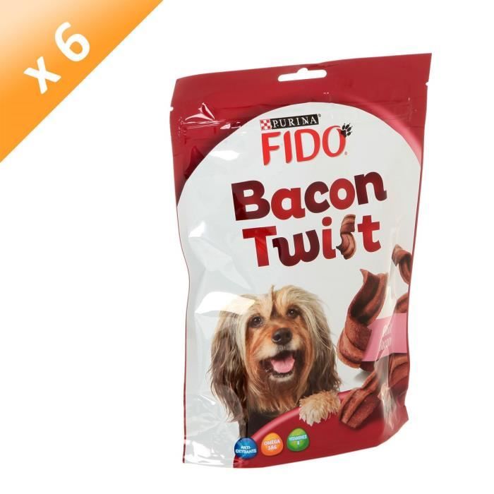 FIDO Bacon twist - Pour chien - 120g (x6)