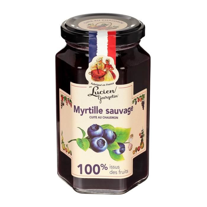 LUCIEN Confiture Myrtilles Sauvages 100 Fruits 300 g