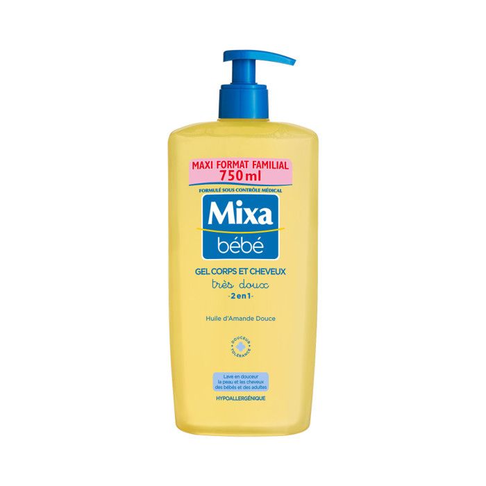 PACK Mixa Bébé Gel très doux 2 en 1 corps et cheveux 750ml