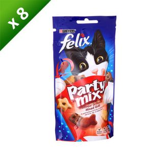 FRIANDISE FELIX Friandises Party Mix Saveur Grillade - 60g (x8) - Pour chat adulte