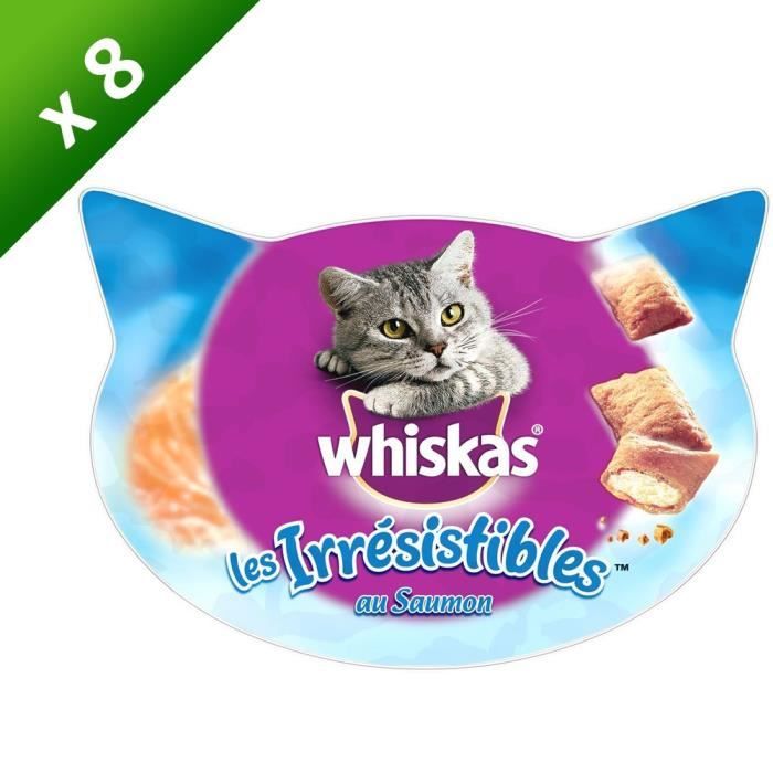 WHISKAS Les Irrésistibles friandises - Au saumon - Pour chat - 60 g (x8)