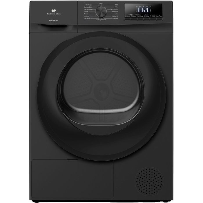 Sèche linge pompe à chaleur CONTINENTAL EDISON CESL8PCBD 8 kg L60cm Classe D