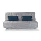 GRUHIER COMFORT BULTEX Banquette clic-clac - 3 places - Tissu gris + Coussins déco bleu - L193 x