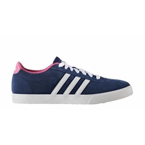 ADIDAS NEO Baskets Courtset Femme Bleu blanc et rose Cdiscount Chaussures