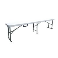 Banc pliable pour table de réception 180 cm -  Structure acier et assise  Polyéthylène PEHD - Blanc