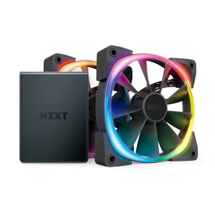 Nzxt Lot De 2 Ventilateurs Rgb Hf 2812c D1 120 Mm Controleur Hue 2 Prix Pas Cher Cdiscount
