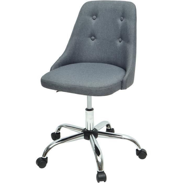 Sigma Chaise De Bureau Simili Et Tissu Gris Style Contemporain L 455 X P 475 Cm