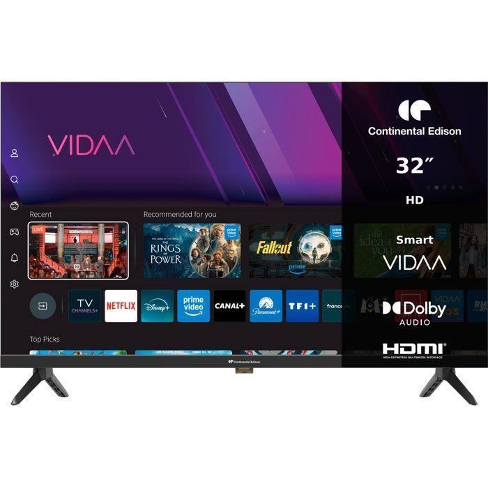 CONTINENTAL EDISON - CELED32SVHD26B7 - TV LED HD 32“ (80 cm) - Smart - 3xHDMI 2xUSB - noir