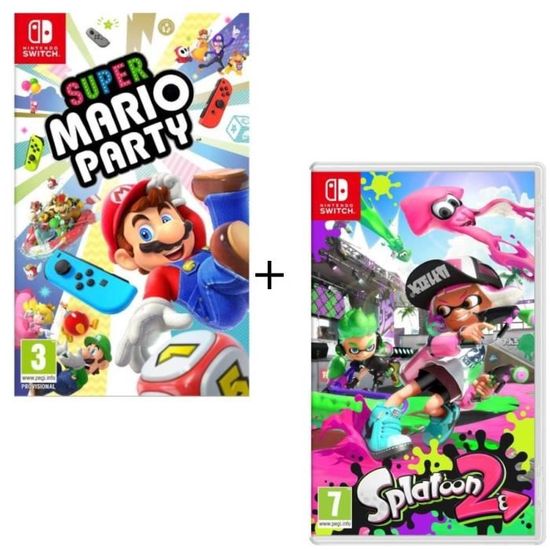 Pack  2 jeux Switch : Super Mario Party + Splatoon 2