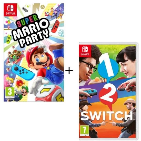 Pack  2 jeux Switch : Super Mario Party + 1-2-Switch