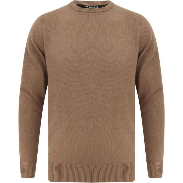 Pull Col Rond Toucher Cachemire Taupe Homme Taupe - Cdiscount Prêt