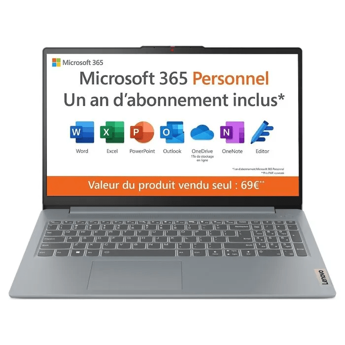 Lenovo Ideapad Slim 3 15AMN8 Gris - vue 6