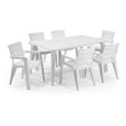 Table de jardin - Allibert by KETER - Lima - Rectangulaire 160cm - Blanc - Pour 6 personnes - En résine-2
