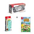 Pack Nintendo Switch Lite Grise + Jeu Animal Crossing New Horizons + Housse de protection Lite Animal Crossing-0