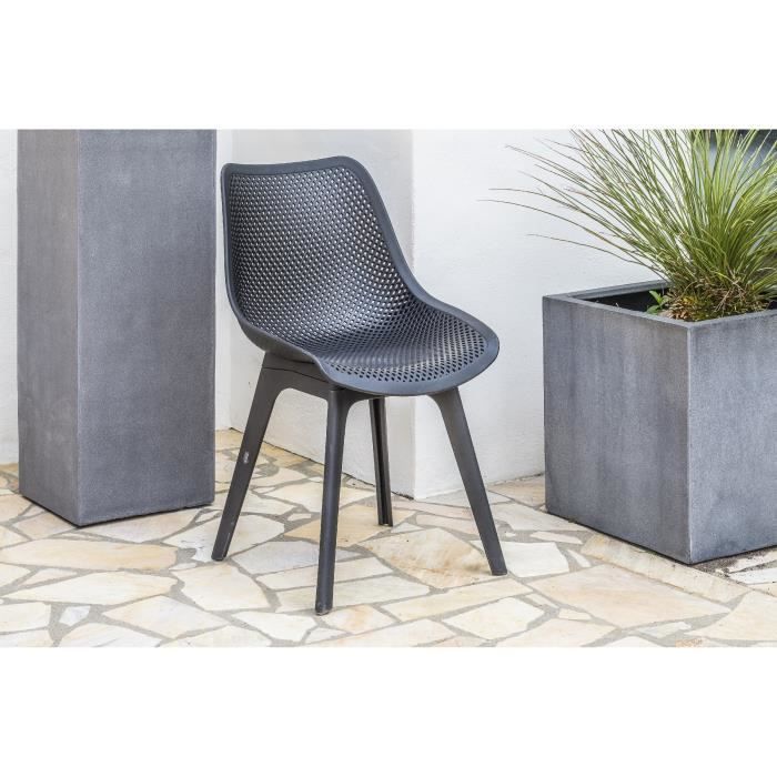 Dcb Garden Chaise Scandinave En Pvc Perfore Noir Achat Vente Fauteuil Jardin Dcb Chaise Scandinave Noir Cdiscount