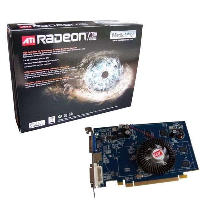 thumbnail interactive-video image 1 of ATI Radeon X1300 Pro 256MB DDR2 PCI Express Low Profile Video Card – DMS-59 (Card Only) 1 of 6