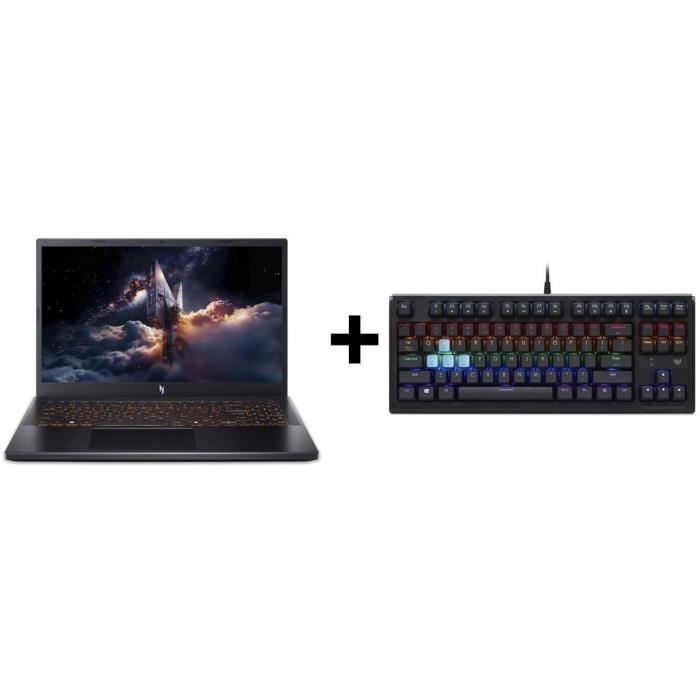 PC Portable Gamer ACER Nitro V 15 ANV15-52-50K6 - Win 11 -156 FHD IPS 165Hz -RTX 5050 -Core i5-13420H -16Go -512Go +Clavier Gamer