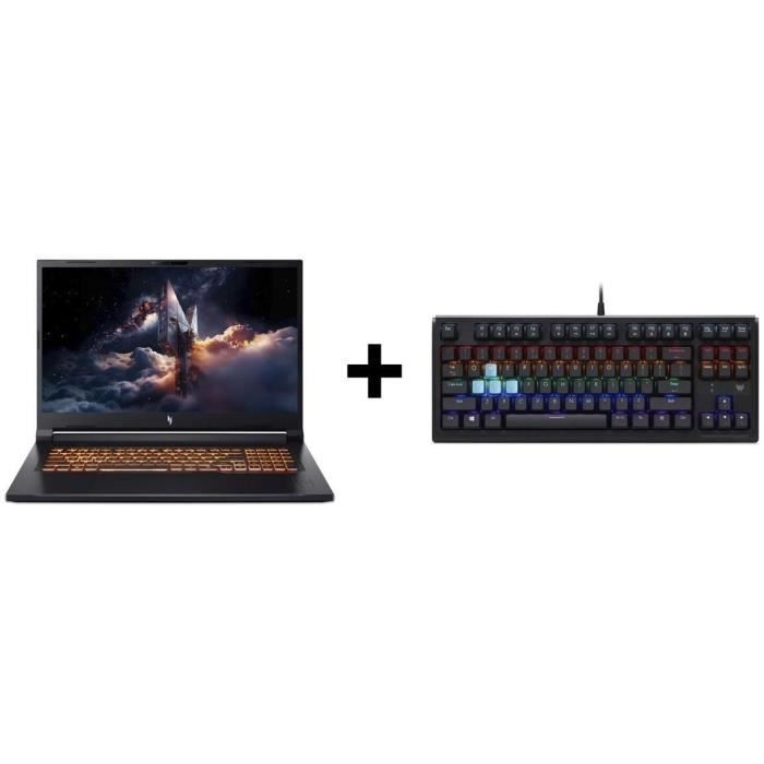 PC Portable Gamer ACER Nitro V 17 AI ANV17-61-R0QC-Sans Windows-173 FHD IPS 144Hz-RTX 4050-Ryzen AI 5 340-16Go-512Go+Clavier Gamer