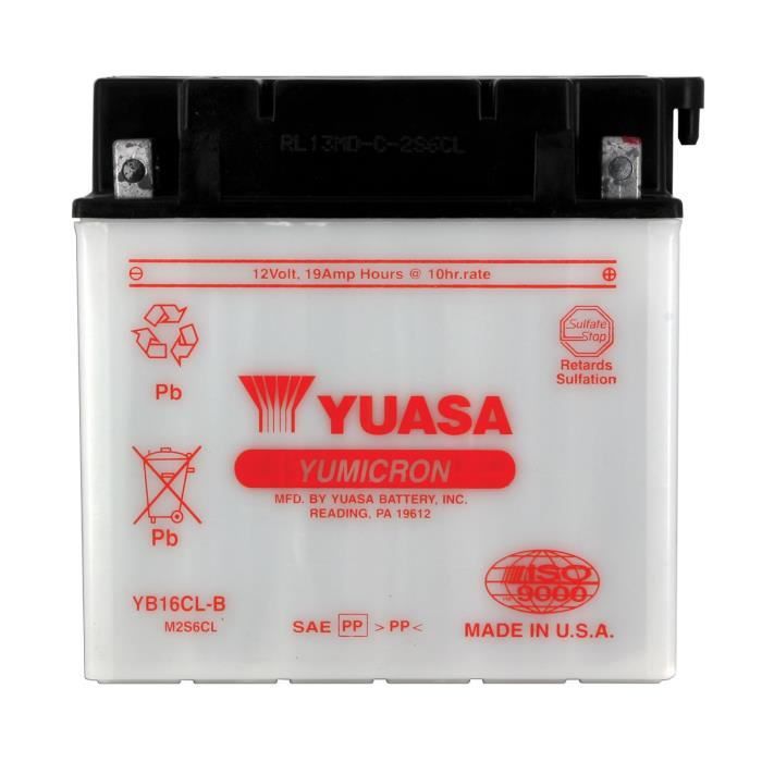 YUASA - Batterie Moto 12V Avec Entretien Sans Pack Acide Yb16Cl-B
