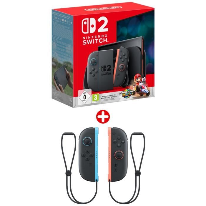 Pack Nintendo : Console Nintendo Switch 2 + Mario Kart World (Code) + Paire de manettes Joy-Con 2