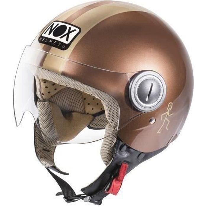 NOX N210 Casque Jet Chocolat Or