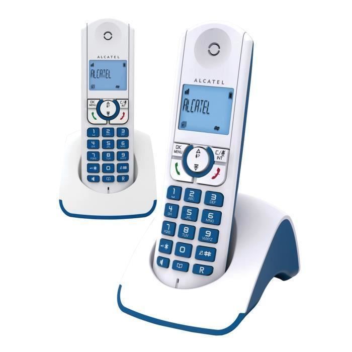 Téléphone Sans Fil Alcatel F530 Duo Bleu – 2 Combinés, Super Pratique !
