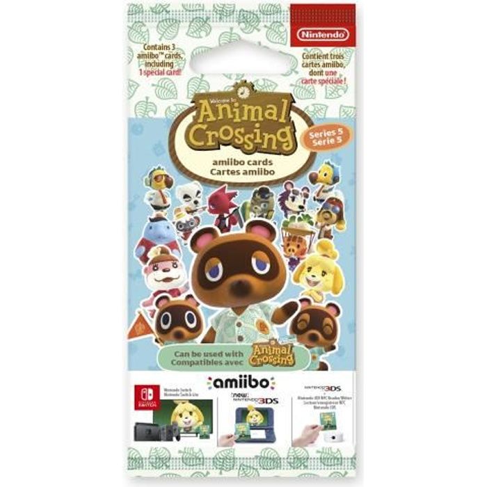 Cartes Amiibo - Animal Crossing Série 5 • Contient 3 cartes dont 1 spéciale