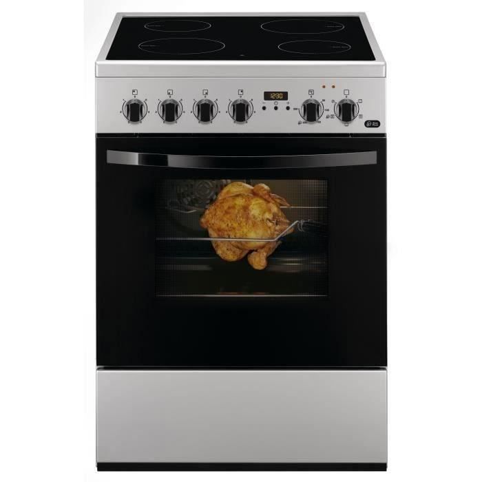 FAURE FCV6530CSA - Cuisinière table vitrocéramique-4 zones-8485W-Four électrique-Catalyse-56L-A-Silver