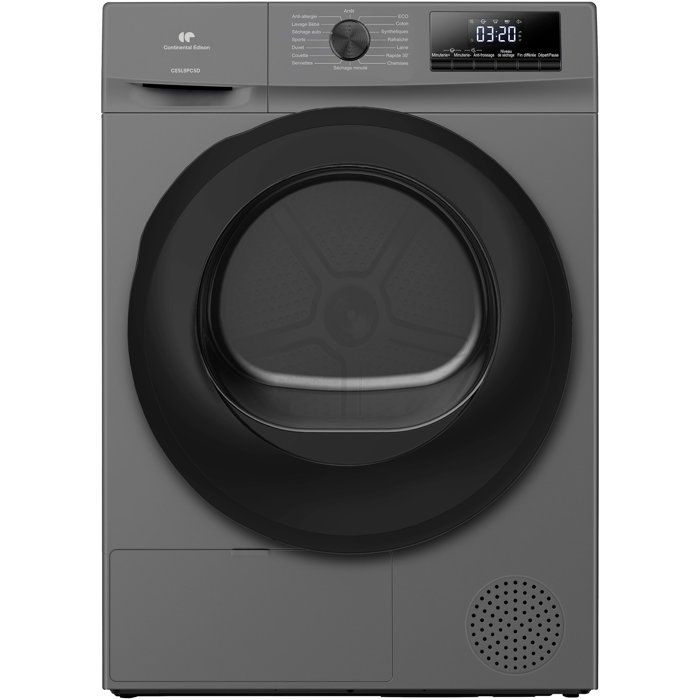 Sèche linge pompe à chaleur CONTINENTAL EDISON CESL8PCSD 8 kg L60cm Classe D