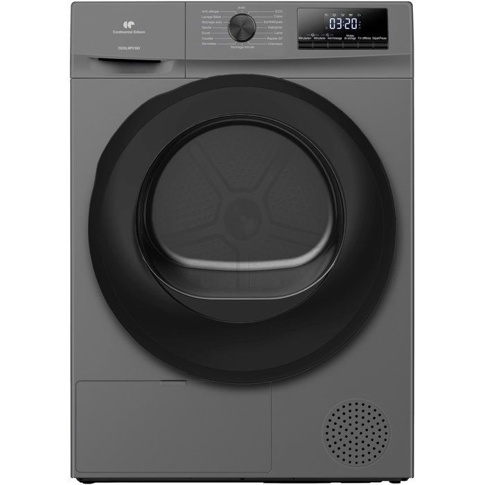 Sèche linge pompe à chaleur CONTINENTAL EDISON CESL9PCSD 9 kg L60cm Classe D