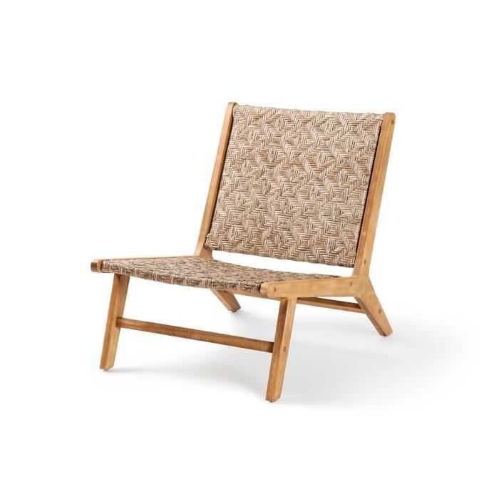 Fauteuil de jardin bas en bois d'Acacia FSC - modèle CANCUN - Gris