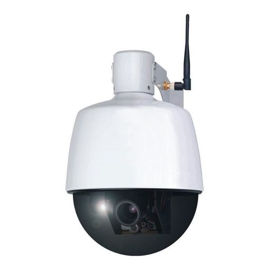 SMARTWARES Caméra de surveillance IP motorisée et connectée LAN/Wi-Fi pour extérieur