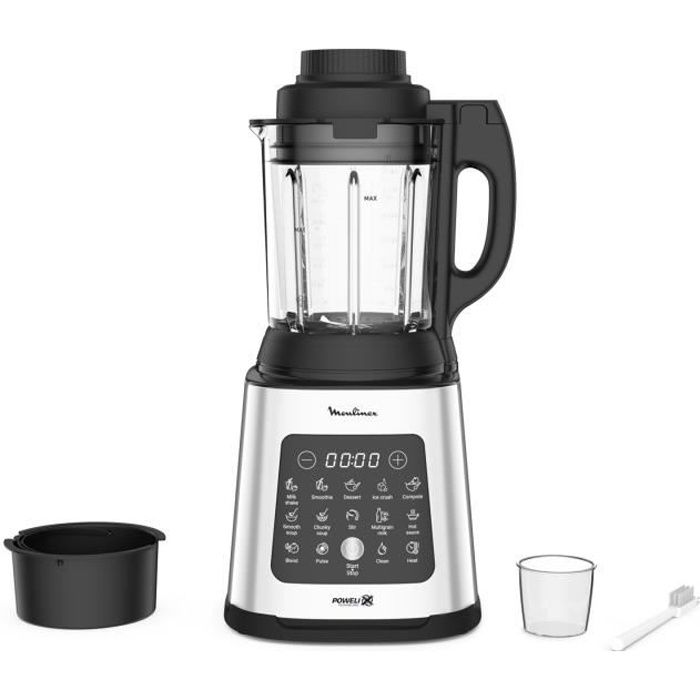 Moulinex Blender chauffant 10 programmes automatiques Lames amovibles Fonction nettoyage en profondeur Panier vapeur Perfectmix Cook LM83SD10 Métal - vue 10