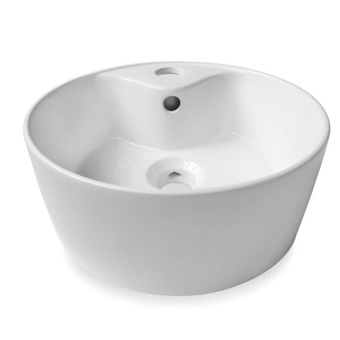 Vasque à poser en céramique forme ronde OCEANIC - 32x32x14 cm Segurã