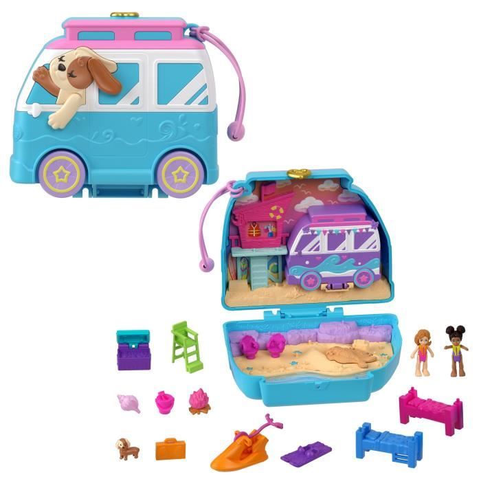 Polly Pocket-Chiot à la Plage-Coffret et figurines jouet de voyage HRD36