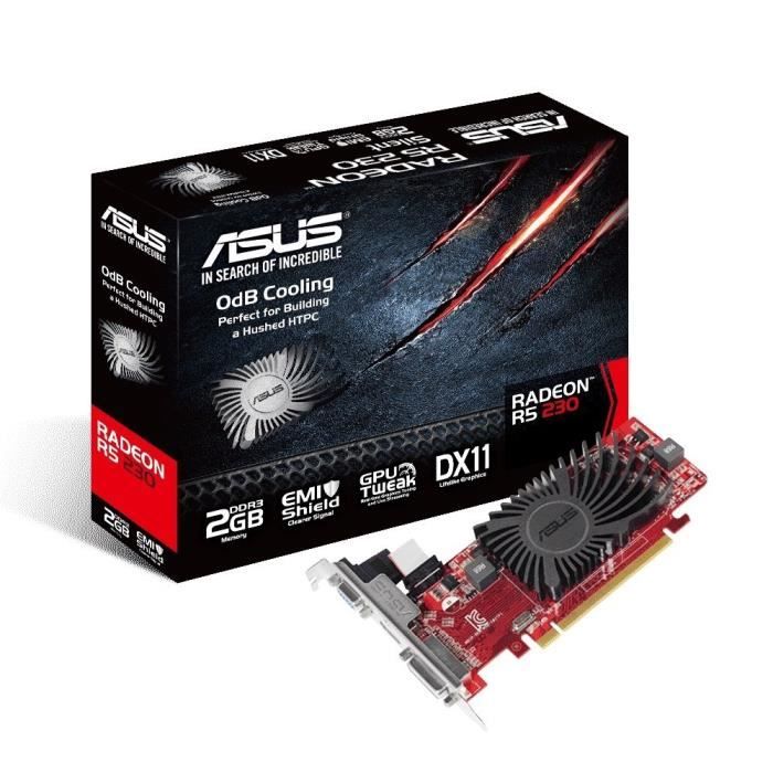 Carte Graphique 2 Ou 3 Ventilo Asus AMD Radeon R5 230 2Go DDR3 LP - Prix pas cher - Cdiscount