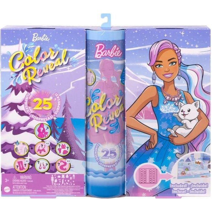 Calendrier De L’Avent Barbie Mode – 24 Surprises Dont Veste, Jupe, Chaussures, Sacs Et Même Un Chiot – Poupée Blonde Incluse – JFL63