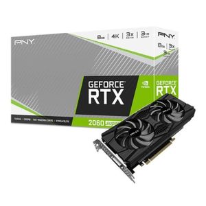 PNY Carte graphique GeForce RTX 2060 SUPER Dual Fan (VCG20608SDFPPB) PNY Carte graphique GeForce RTX 2060 SUPER Dual Fan (VCG20608SDFPPB)