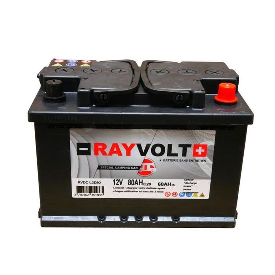Batterie à décharge lente RAYVOLT 12V 80AH - Cdiscount Auto