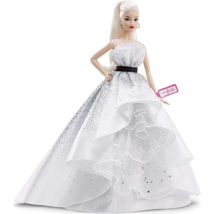 Poup e de Collection BARBIE Signature 60 ans Barbie Blonde et Robe
