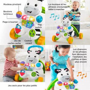 trotteur zèbre parlant fisher price