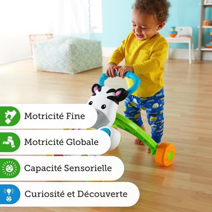 Fisher-Price Mon Trotteur Zèbre Parlant Français, Jouet Evolutif