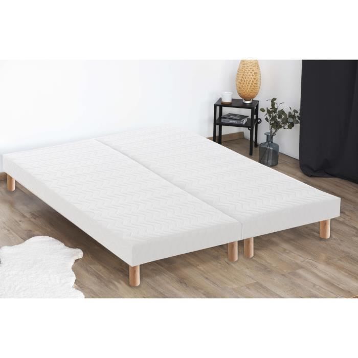 sommier à Lattes Large avec Pieds Duérmete Online Lit Complet avec Matelas à mémoire de Forme Elda réversible Épaisseur 22 cm Ensemble 135 x 190 cm sommier à Lattes Large avec Pieds Duérmete Online Lit Complet avec Matelas à mémoire de Forme Elda réversible Épaisseur 22 cm Ensemble 135 x 190 cm