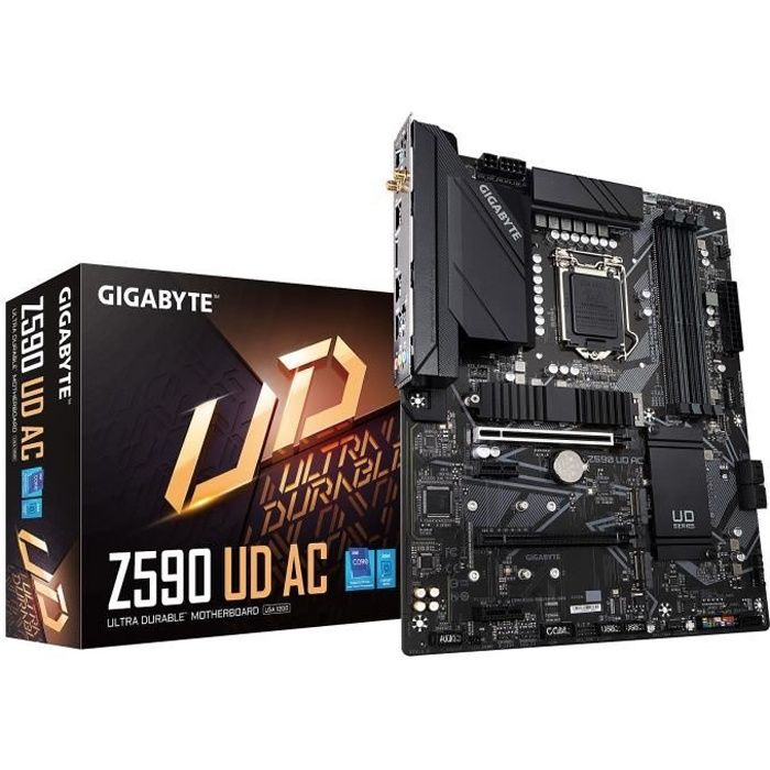 Gigabyte Z590 UD AC 1.0 carte mère ATX Socket LGA1200 Z590 Chipset USB C Gen1 USB 3.2 Gen 1 USB 3.2 Gen 2 2.5 Gigabit LAN Wi Fi Bluetooth carte graphique embarquée unité... - vue 4