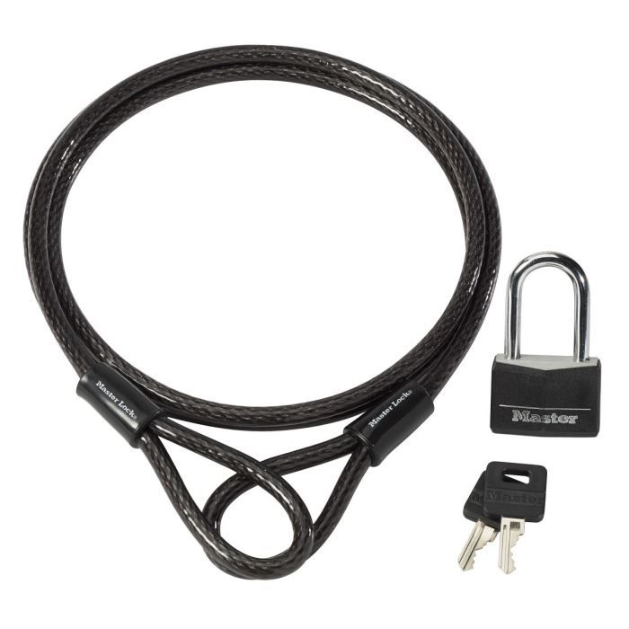 Cadenas De Sécurité à Câble Compact - 32x16x400mm - Rouge - Pour Armoires Et Lockout Tagout