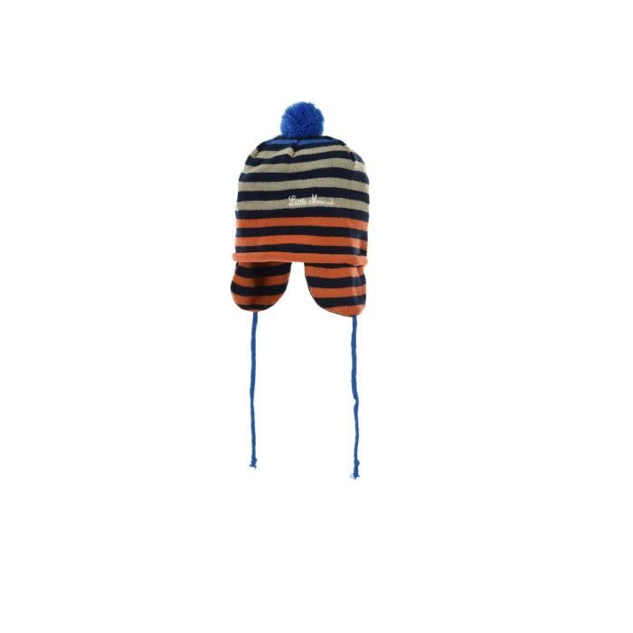 Little Marcel Ensemble Echarpe Gants Bonnet Raye Bleu Orange Gris Bebe Garcon Cdiscount Pret A Porter