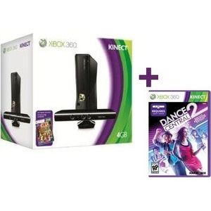 CONSOLE XBOX 360 Console salon - Microsoft - XBOX 360 4Go - Kinect Adventures - Dance Central 2